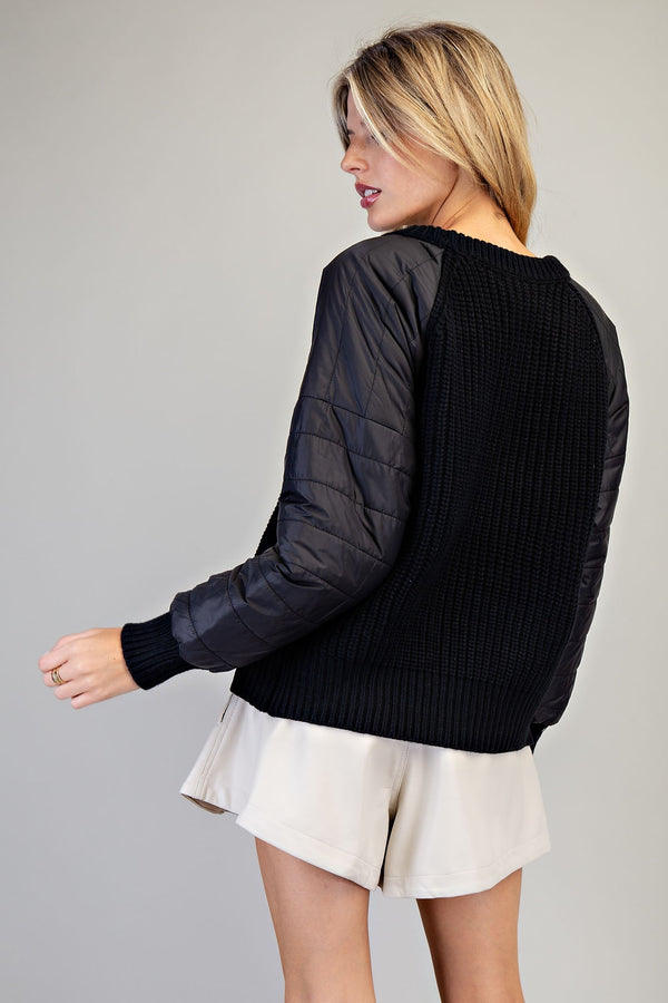 Contrast Sleeve Sweater