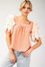 Square Neck Ruffle Sleeve Top