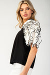 Square Neck Ruffle Sleeve Top