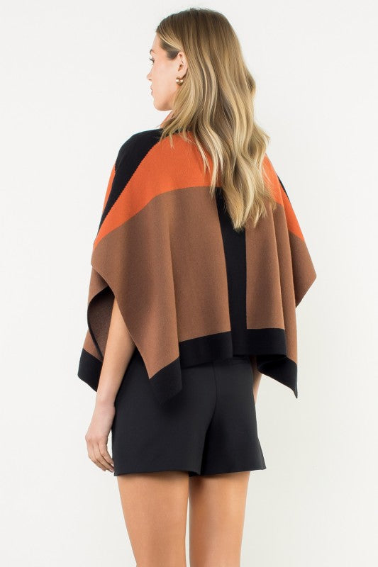 Colorblock Poncho