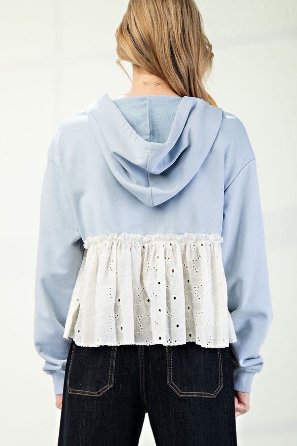 Lace Hem Hoodie