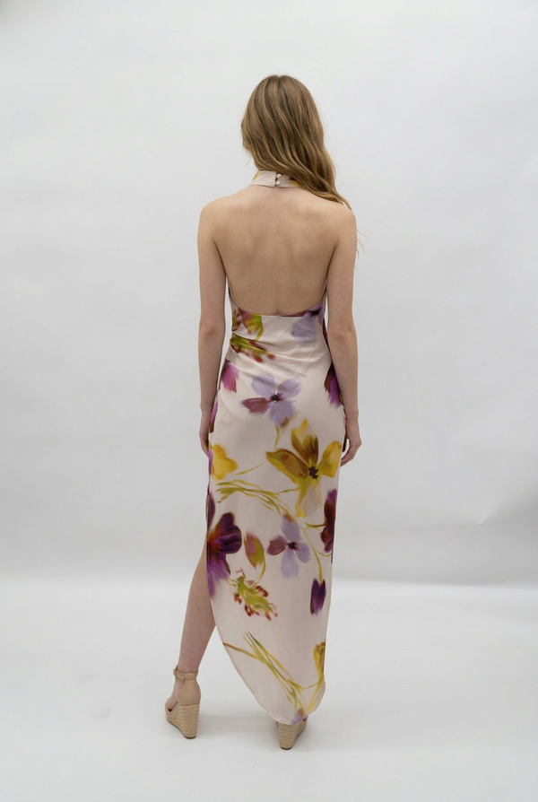 Low Back Halter Maxi Dress