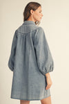 Button Front Denim Dress