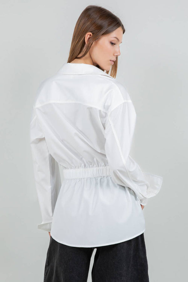 Poplin Belted Button Down