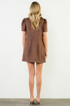 Mock Neck Suede Mini Dress