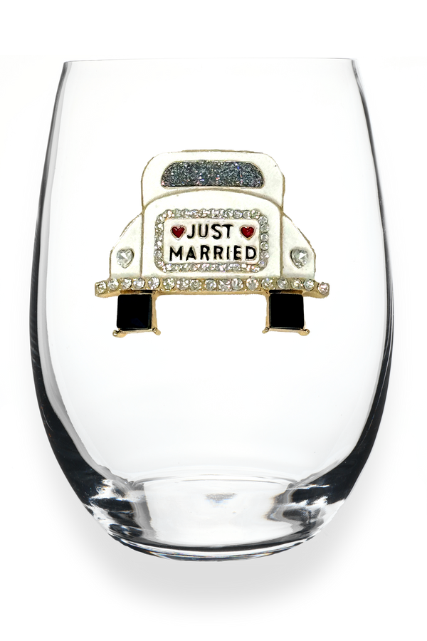 Just Married Glass