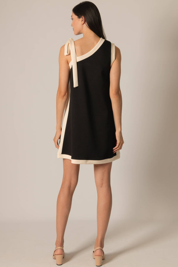 Contrast Tie Strap Mini Dress