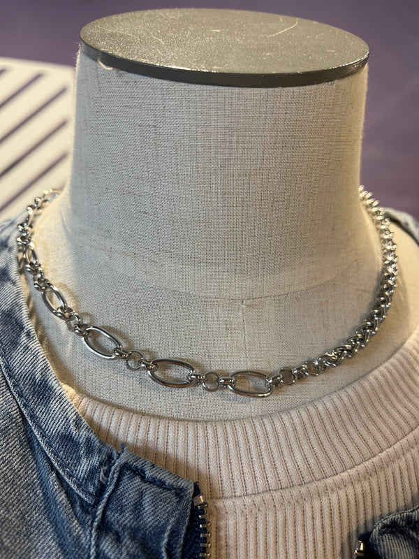 Silver Split Chain Necklace