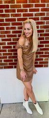 One Shoulder Faux Leather Dress