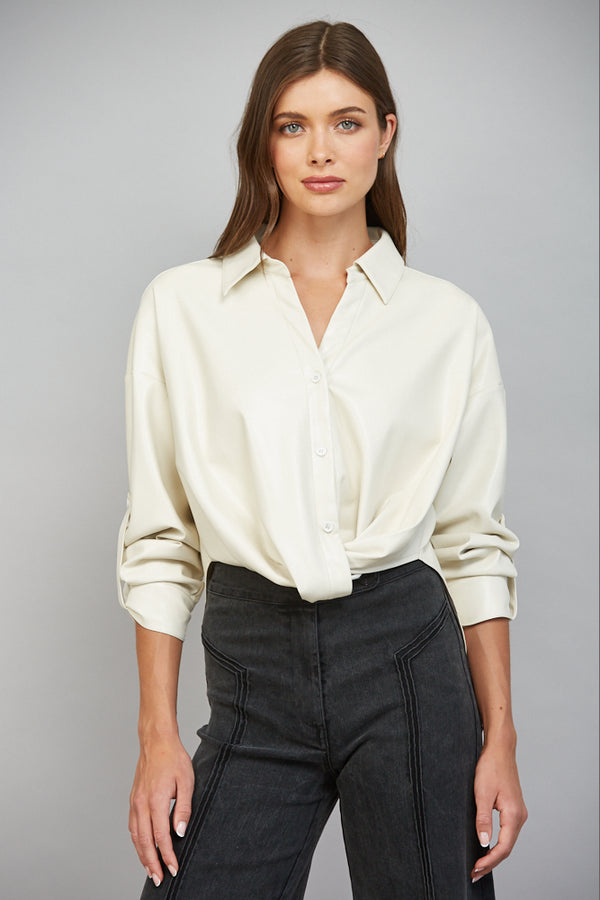 Twisted Hem Button Down