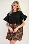 Leopard Color Block Dress