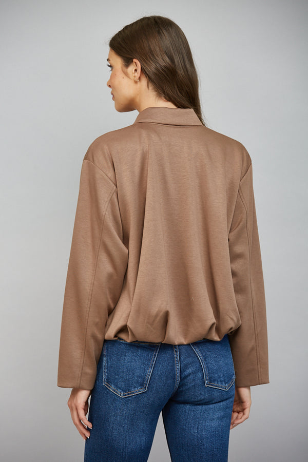 Pleated Hem Bomber