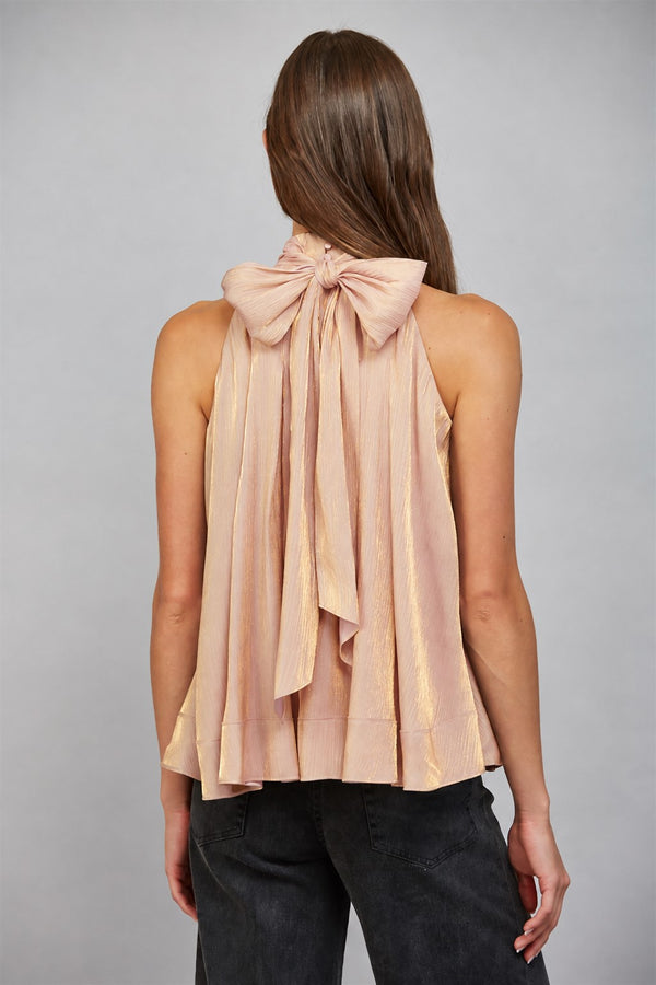 Metallic Tie Back Halter