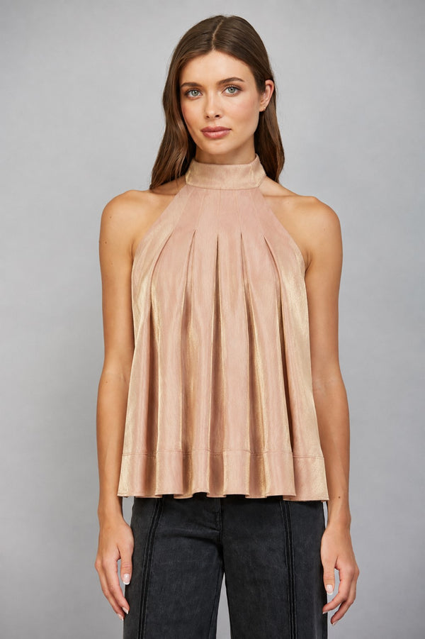 Metallic Tie Back Halter