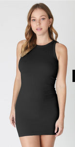 High Necked Ribbed Dress