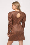 Open Back Faux Leather Dress