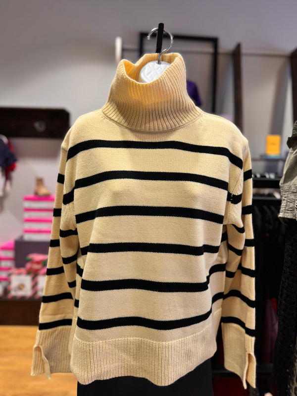 Striped Turtleneck Sweater