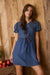 Chambray Puff Sleeve Dress