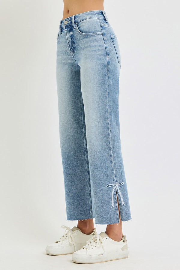 High Rise Crop Embroidered Jean by Risen