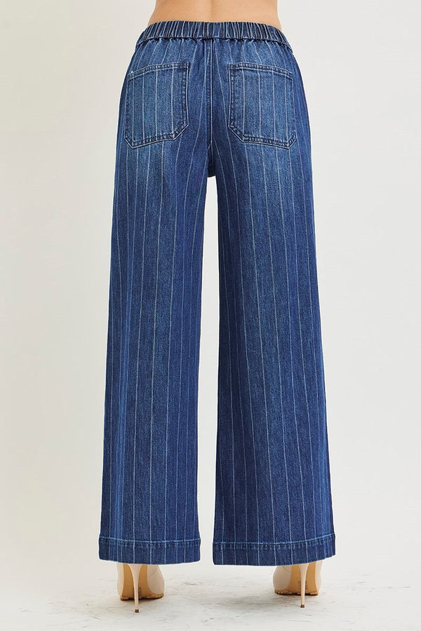 Slouch Wide Striped Jean by Risen
