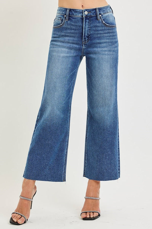 High Rise Crop Creased Jean by Risen