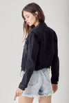 Risen Shirred Shoulder Jean Jacket