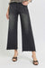 Risen Crop Wide Leg Fray Hem Jeans