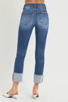 Risen Crop Slim Straight Jeans