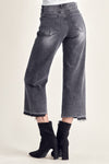 Risen Uneven Hem Crop Jeans