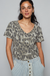 Animal Print V Neck