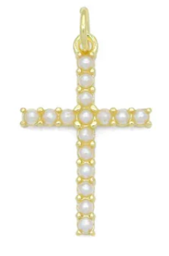 Pearl Cross Necklace on Dainty