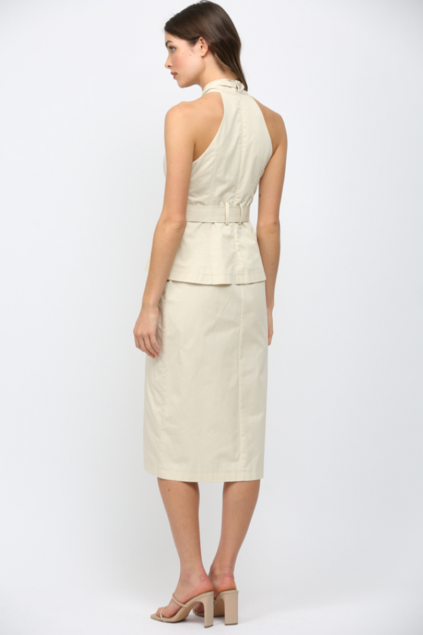 Belted Halter Dress