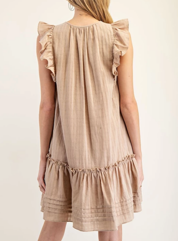 Ruffled Sleeve Dress