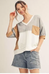 Multi Color Block Top