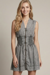 Chambray Zip Front Dress