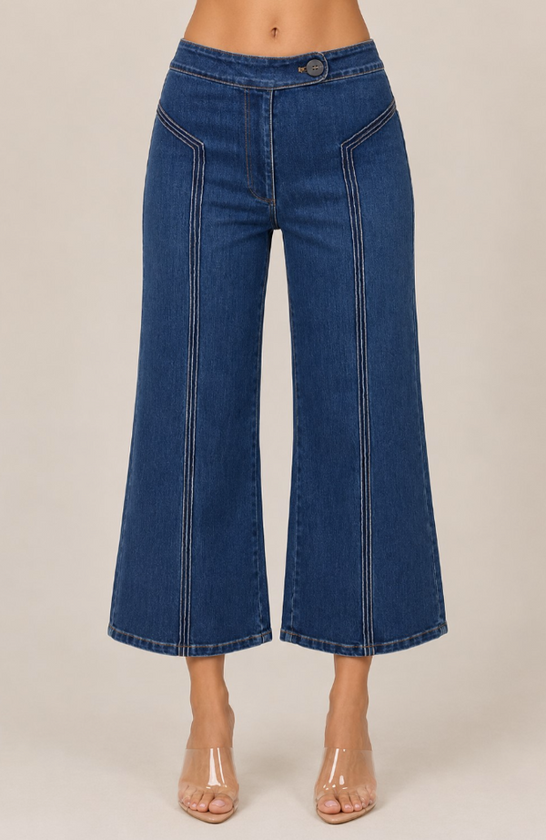 Stitch Detail Crop Flares