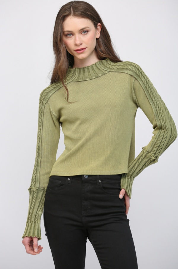 Cable Mock Neck
