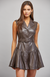 Faux Leather Belted Dress
