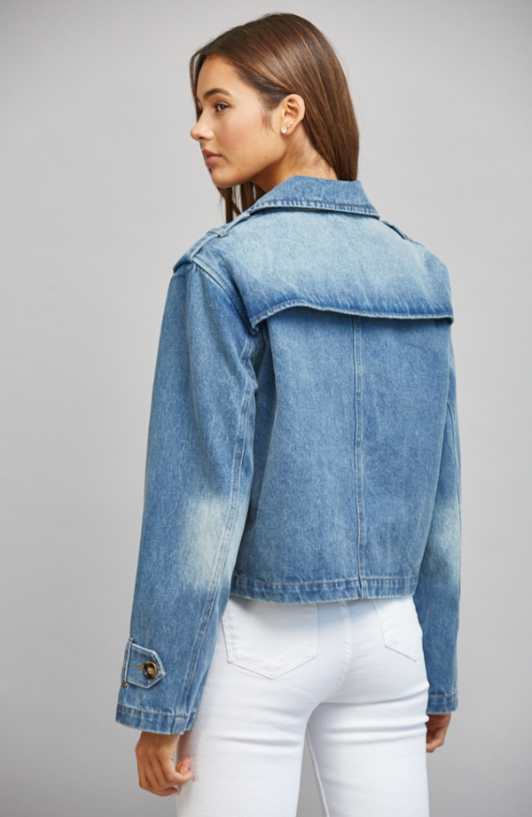 Double Breast Denim Jacket