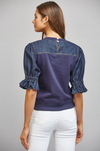 Denim Puff Sweatshirt