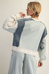 Frayed Color Block Pullover