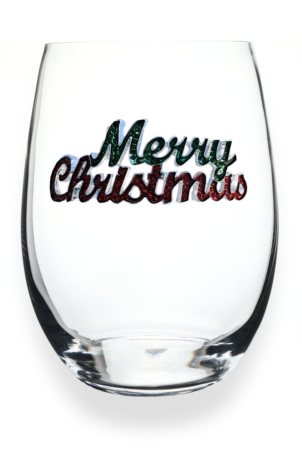 Merry Christmas Wine Glass