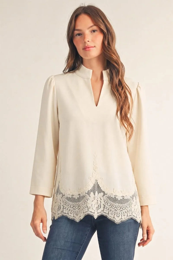 Lace Trim Blouse