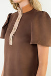 Mock Neck Suede Mini Dress