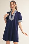 Stripe Accent Shift Dress