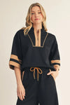 Metro Stripe Zip Top