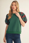 Plaid Sleeve Top