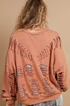 Studded Distressed Sweatshirt