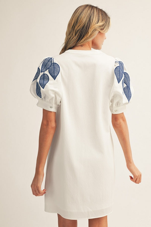 Embroidered Shift Dress