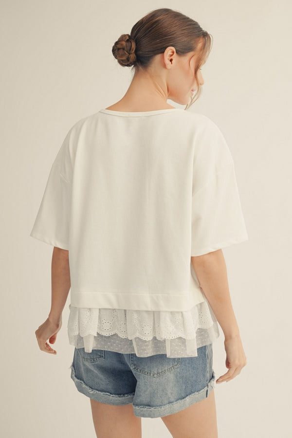 Mesh Ruffle Top